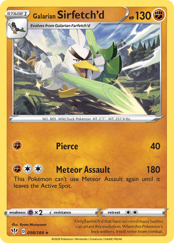 Galarian Sirfetch'd Darkness Ablaze Pokemon Card