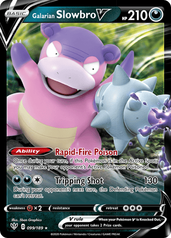 Galarian Slowbro V Darkness Ablaze Pokemon Card