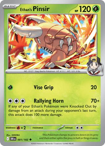 Ethan's Pinsir Destined Rivals Pokemon Card