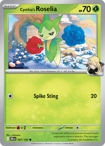 Cynthia's Roselia Destined Rivals Pokemon Card