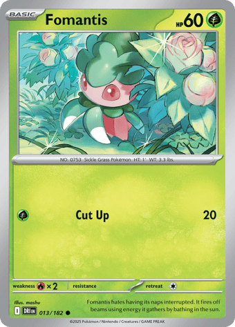 Fomantis Destined Rivals Pokemon Card
