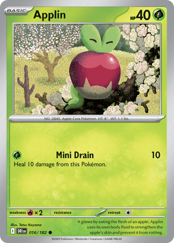 Applin Destined Rivals Pokemon Card