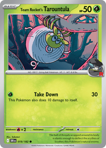 Team Rocket's Tarountula Destined Rivals Pokemon Card