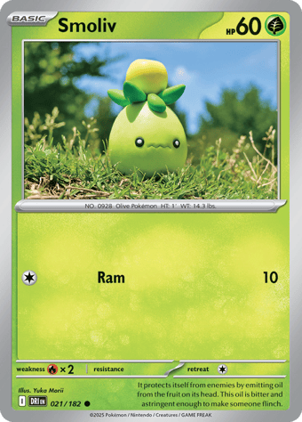 Smoliv Destined Rivals Pokemon Card