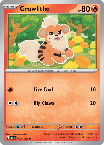 Growlithe Destined Rivals Pokemon Card