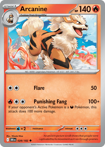 Arcanine Destined Rivals Pokemon Card