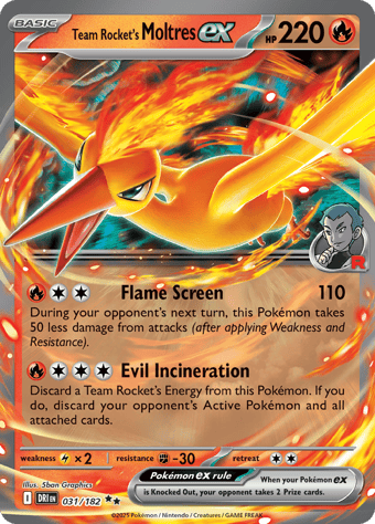 Team Rocket's Moltres EX Destined Rivals Pokemon Card