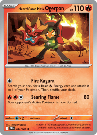 Hearthflame Mask Ogerpon Destined Rivals Pokemon Card