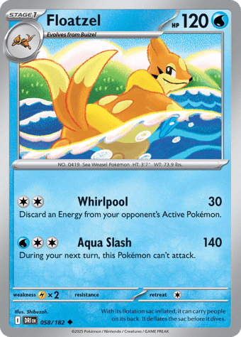 Floatzel Destined Rivals Pokemon Card