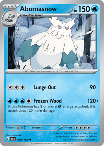 Abomasnow Destined Rivals Pokemon Card