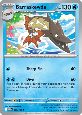 Barraskewda Destined Rivals Pokemon Card