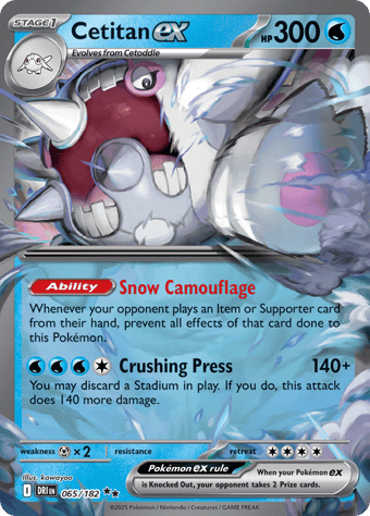Cetitan EX Destined Rivals Pokemon Card