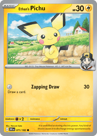 Ethan's Pichu Destined Rivals Pokemon Card