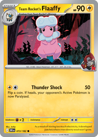 Team Rocket's Flaaffy Destined Rivals Pokemon Card