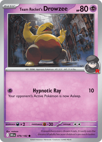 Team Rocket's Drowzee Destined Rivals Pokemon Card