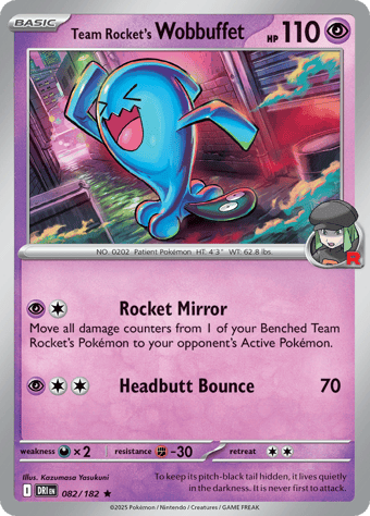 Team Rocket's Wobbuffet Destined Rivals Pokemon Card