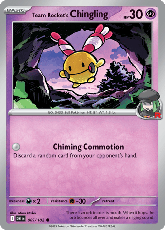 Team Rocket's Chingling Destined Rivals Pokemon Card