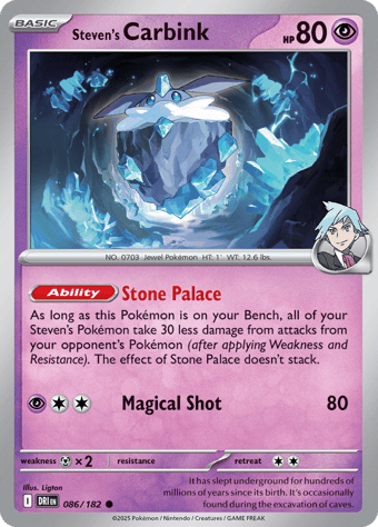 Steven's Carbink Destined Rivals Pokemon Card