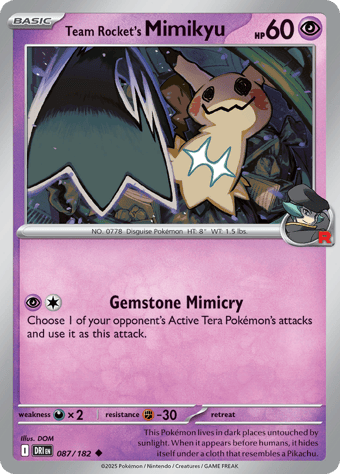 Team Rocket's Mimikyu Destined Rivals Pokemon Card