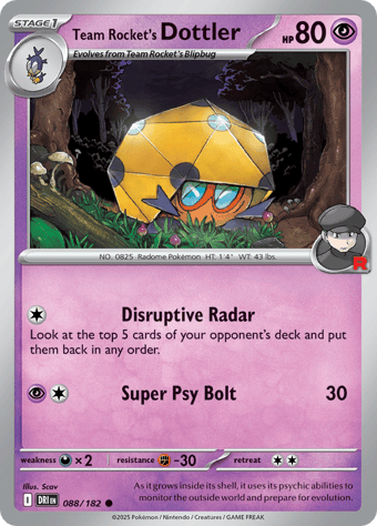 Team Rocket's Dottler Destined Rivals Pokemon Card