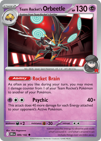 Team Rocket's Orbeetle Destined Rivals Pokemon Card