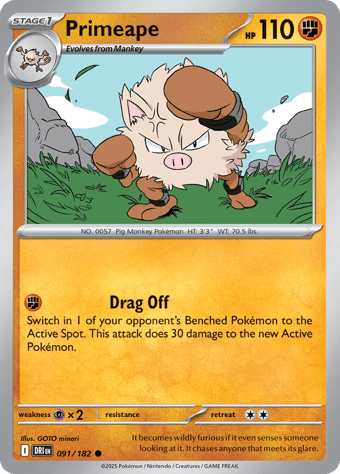 Primeape Destined Rivals Pokemon Card