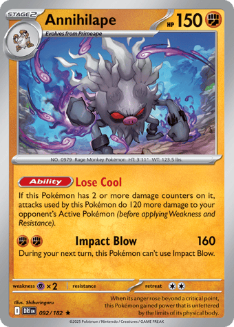 Annihilape Destined Rivals Pokemon Card