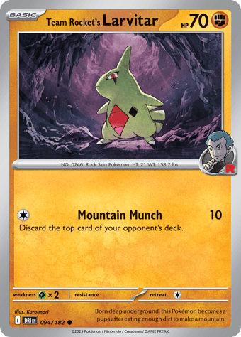 Team Rocket's Larvitar Destined Rivals Pokemon Card