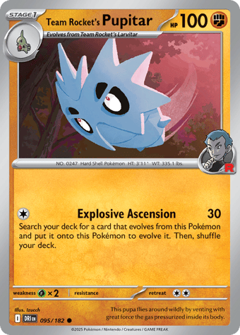 Team Rocket's Pupitar Destined Rivals Pokemon Card