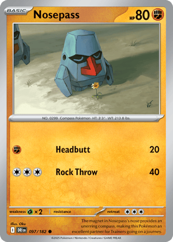Nosepass Destined Rivals Pokemon Card