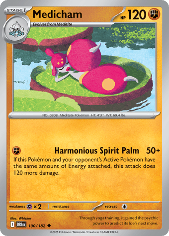 Medicham Destined Rivals Pokemon Card
