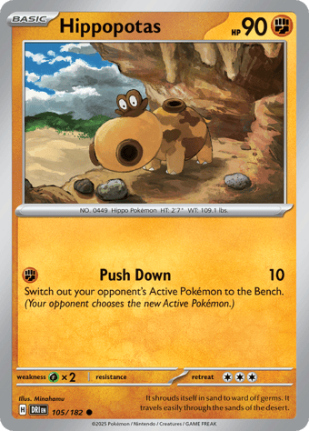 Hippopotas Destined Rivals Pokemon Card