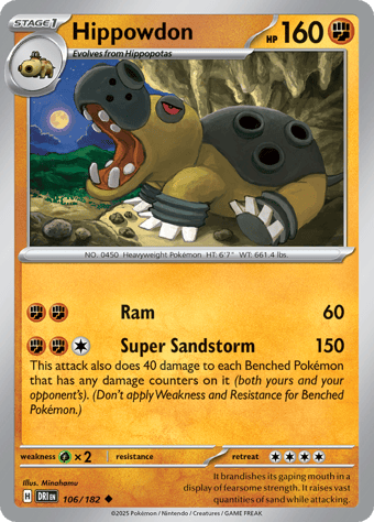 Hippowdon Destined Rivals Pokemon Card