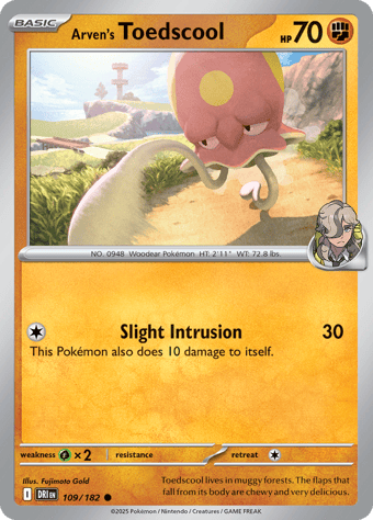 Arven's Toedscool Destined Rivals Pokemon Card