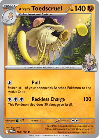 Arven's Toedscruel Destined Rivals Pokemon Card