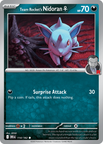 Team Rocket's Nidoran♀ Destined Rivals Pokemon Card