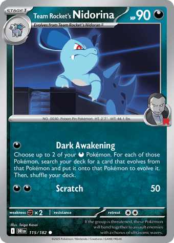 Team Rocket's Nidorina Destined Rivals Pokemon Card
