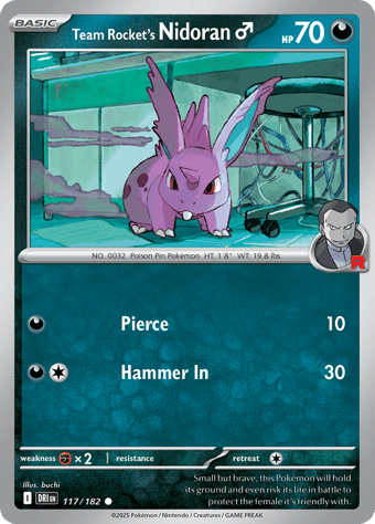 Team Rocket's Nidoran♂ Destined Rivals Pokemon Card