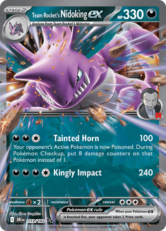 Team Rocket's Nidoking EX Destined Rivals Pokemon Card