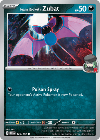 Team Rocket's Zubat Destined Rivals Pokemon Card
