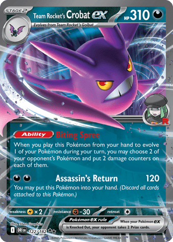 Team Rocket's Crobat EX Destined Rivals Pokemon Card