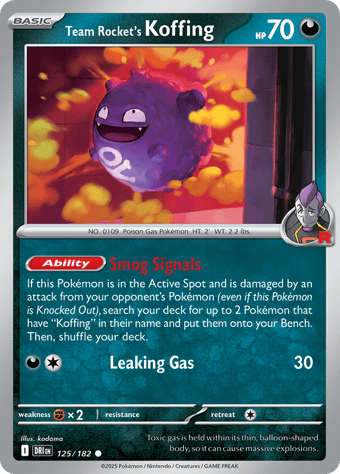 Team Rocket's Koffing Destined Rivals Pokemon Card