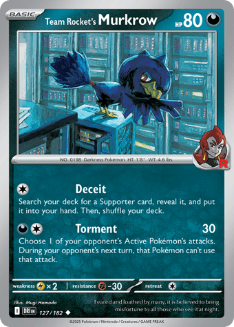 Team Rocket's Murkrow Destined Rivals Pokemon Card