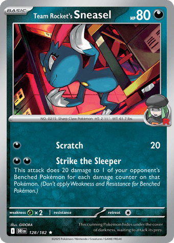 Team Rocket's Sneasel Destined Rivals Pokemon Card