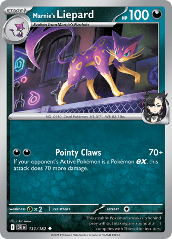 Marnie's Liepard Destined Rivals Pokemon Card