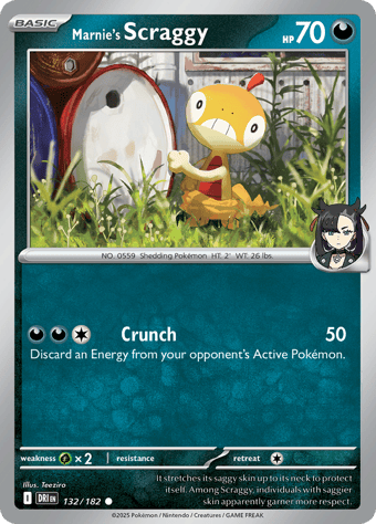 Marnie's Scraggy Destined Rivals Pokemon Card