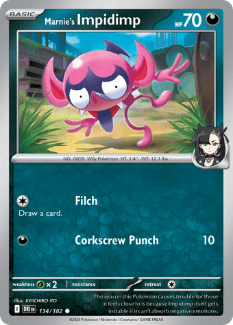Marnie's Impidimp Destined Rivals Pokemon Card