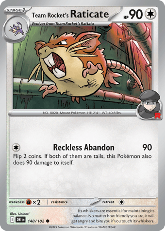 Team Rocket's Raticate Destined Rivals Pokemon Card