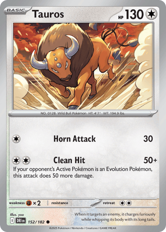 Tauros Destined Rivals Pokemon Card