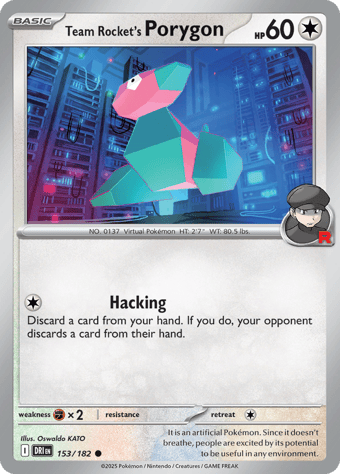 Team Rocket's Porygon Destined Rivals Pokemon Card